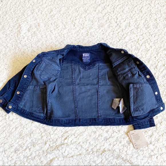 NWT Levi’s Denim Jean Dark Wash Western Trucker Jacket, 4T - Picture 2 of 7